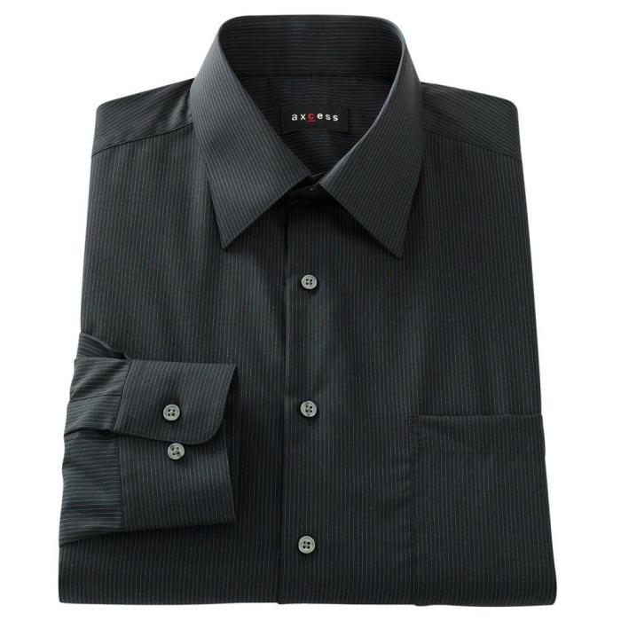 Mens black pinstripe dress shirt