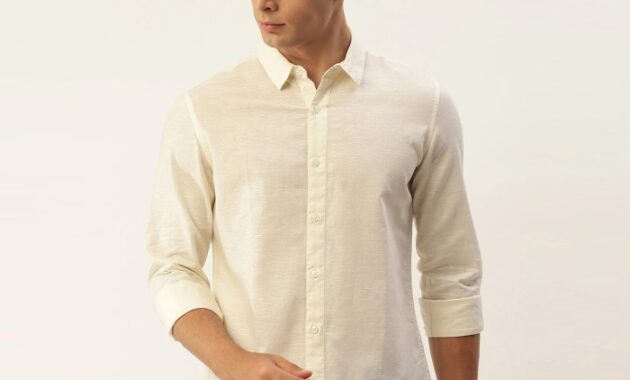 Mens Cream Color Dress Shirt Classic Elegance for Every Occasion