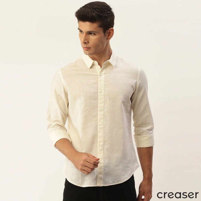 Mens cream color dress shirt