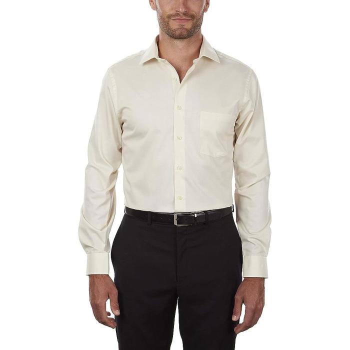 Mens cream color dress shirt