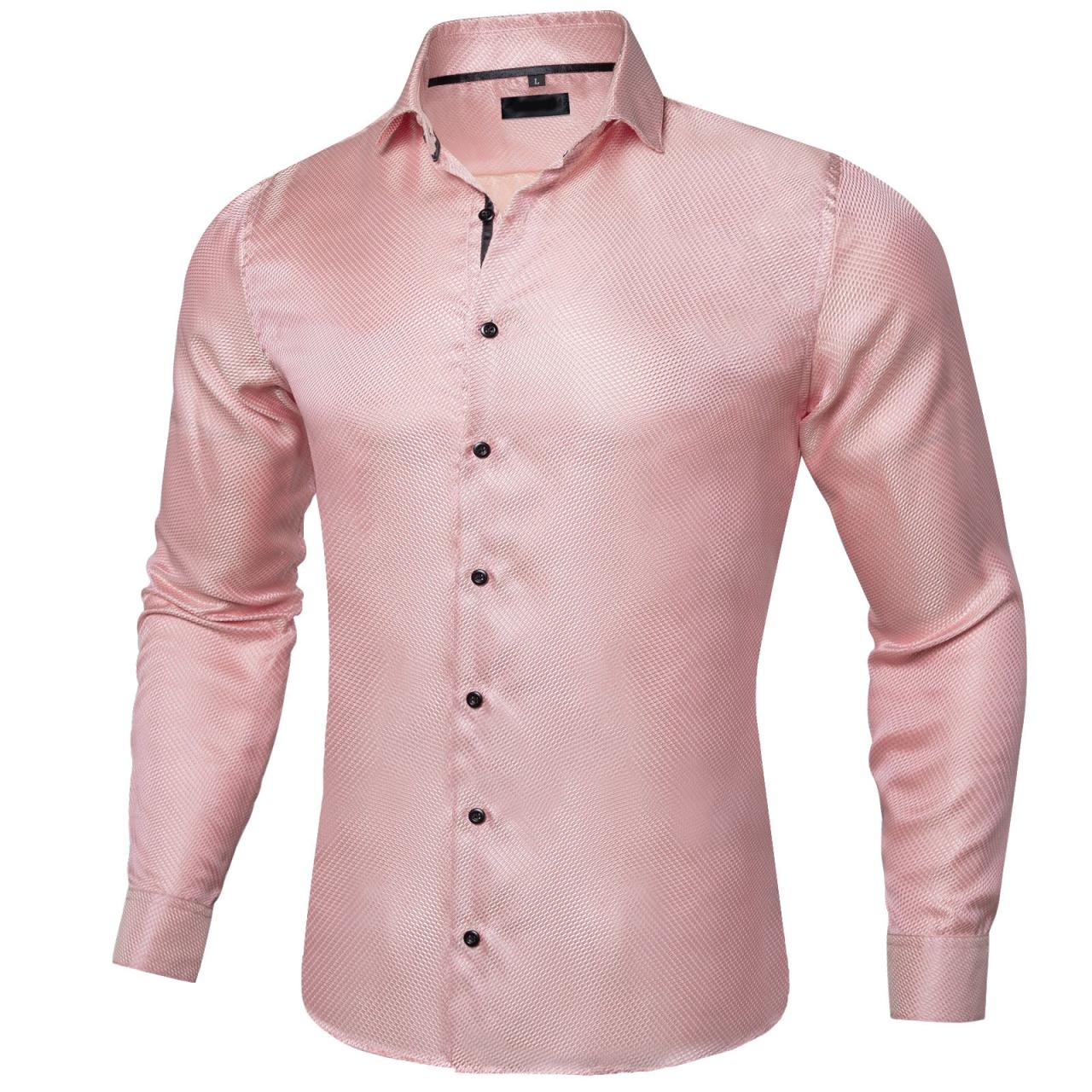 Mens pink plaid dress shirt