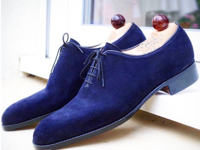 Mens blue suede dress shoes