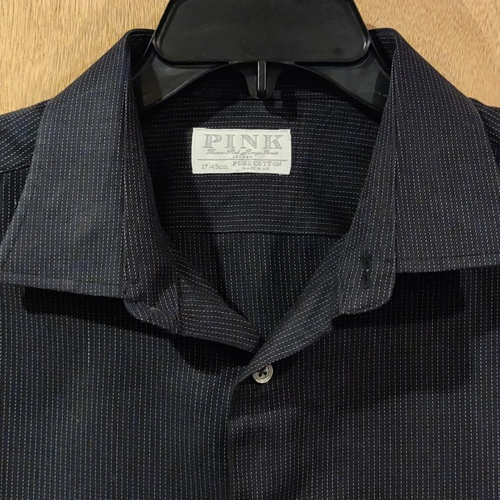 Mens black pinstripe dress shirt