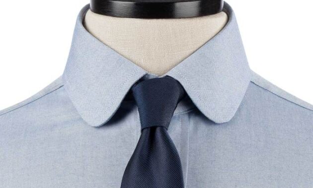 Mens Dress Shirt Blue with White Collar Stylish and Sophisticated Attire