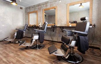 Desain interior barbershop minimalis