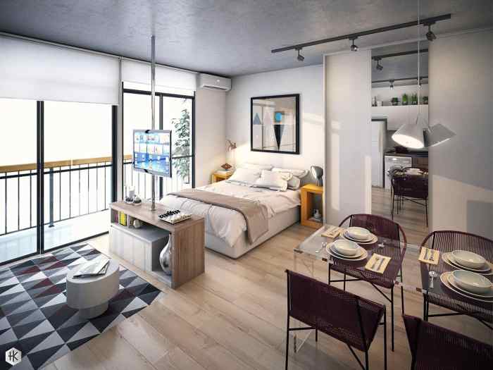 Desain interior apartemen tipe studio